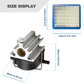 Anxingo 640020 Carburetor for Tecumseh 640020A 640020B VLV50 VLV55 VLV60 VLV65 VLV66 VLV126 VLV126A 6.5HP 6.75HP Engines Lawn Mower Carb with Air Filter Tune Up Kit