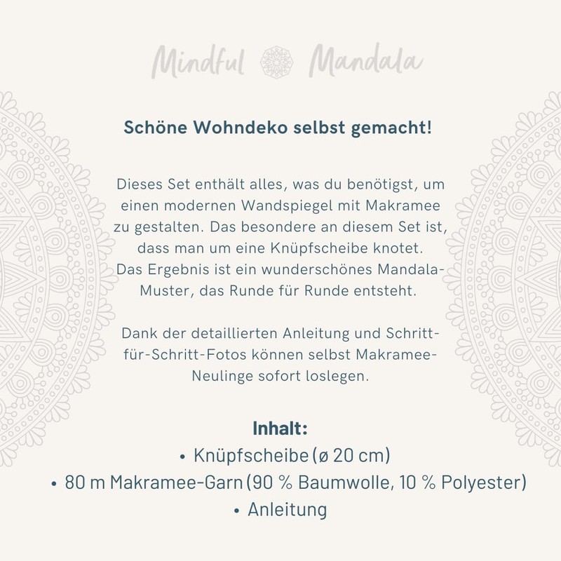 Frech Mindful Mandala - Macrame Latch Set Wall Hanging. With