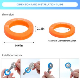 16 Piece Set of Key Cap Labels, 2 Styles, Plastic Key Identification Code Labels, Suitable for Standard Bungalow Keys (not Suitable for Irregular Keys)
