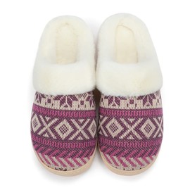 NineCiFun Women's Warm House Fuzzy Cute Christmas Slippers Ladies Bedroom Slippers Purple,11-12