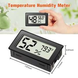 6 Pack Mini Hygrometer Indoor Humidity Meter, Small Digital Thermometer Humidity Gauge Meter, Indoor Thermometer Hygrometer Monitor Fahrenheit (℉) for Humidor, Thermostat Reptile Tank, Mason Jars