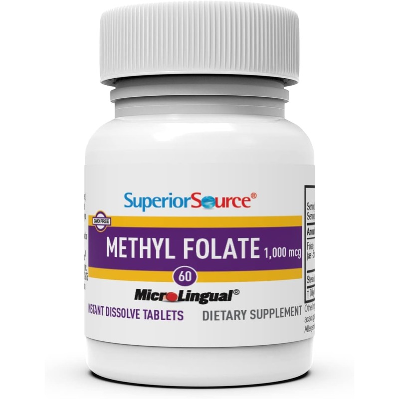 Superior Source Methyl Folate 1,000 mcg - Folate Supplement for