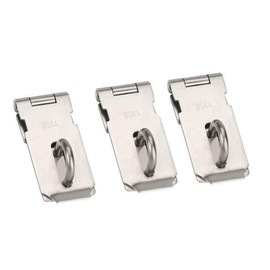 TOP-VIGOR 3Pcs Door Padlock Hasp, 2.5 inch Stainless Steel Heavy Duty Shed Lock Hasp, Door Clasp Gate Security Lock Latch Hinge for Internal External Door Cupboard Cabinet