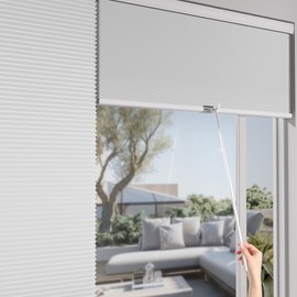 Myshade Telescopic Push Pull Adjustable Draw Rod for Cordless Window Shades Cellular Shades Roller Shades Zebra Blinds 16.5"-29.5"