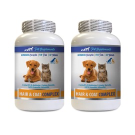 cat Vitamins and Supplements Powder - Pets Hair and Coat Complex - for Dogs and Cats - Advanced Benefits - Itch Relief - Vitamins for Cats Kidney - 2 Bottles (120 Tablets)
