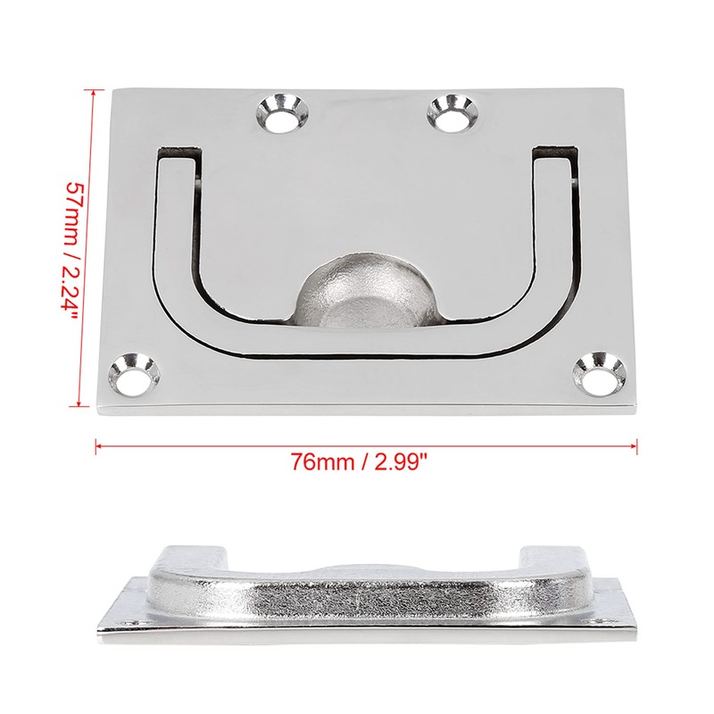 X AUTOHAUX 76x57mm Boat Floor Locker Hatch Lift Flush Ring