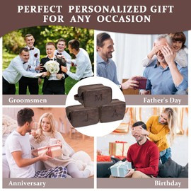 Janhavi Gifts for Father's Day, Waterproof Laser Engraved Initials & Mountain, Make Up Bag for Traveling, Men's Accessories Organizer, Groomsmen Gifts for Him, Travel Essentials (Dark Brown K)