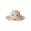 VERTBAUDET Girls Paper Straw Embroidered Cherry Hat, Off-white