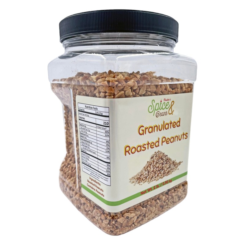 Granulated Roasted Peanuts | 2 lb Container | by Dasher's