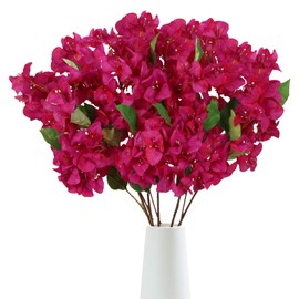 Tozeurty Faux Bougainvillea 5 Stems 27.5" Vintage Bougainvillea Artificial Flowers for Flowers Arrangement Home Wedding Centerepieces Decor (Fuchsia Mixed)