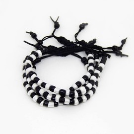 Black & White Nazariya for Baby Girls & Baby Boys (2 Pair) - Adjustable Size Cotton Thread Black Evil Eye Nazar Bracelet for Hands & Foot for New Born Babies by Co Creative