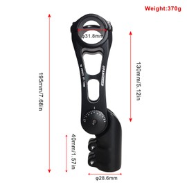UPANBIKE Bike Stem Adjustable Bicycle Stem 31.8mm 130 Degree 75mm 95mm 130mm 130mm Aluminum Alloy Handle BR Riser Extender BMX Mountain Bike