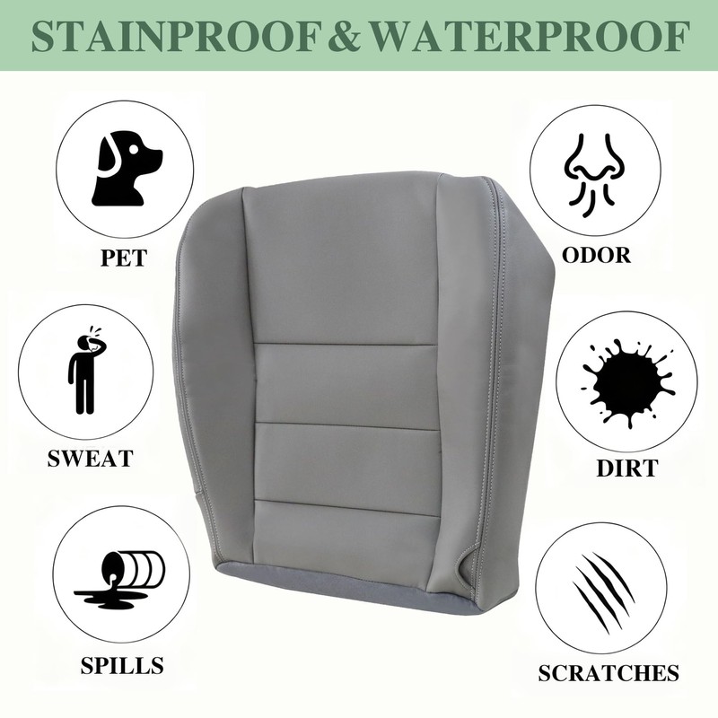 Priprilod Leather Driver & Passenger Side Bottom Replacement Seat Cover
