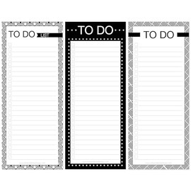 To-Do Notepad - Skinny Metro Design (Set of 3 Pads, 3 Unique Designs) | 3.5" x 8.5" Premium List-Making Notepads | College-Ruled Pages | 50 Sheets Each | With or Without Magnets for the Refridgerator