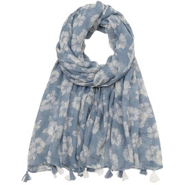 MAIRY Shawls and Wraps Soft Warm Scarf Large Oversized Print Lightweight Fashion Long Scarves for Women Blue Neck Head Scarf,180098