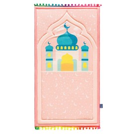 East West Souk Kids Prayer Mats Collection – Fun & Comfortable Prayer Mats for Children (Pink-Ish)