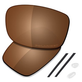 Saucer Premium Replacement Lenses and Rubber Kits for Oakley Gauge 8M OO4124-57mm Sunglasses, High definition - amber brown polarised