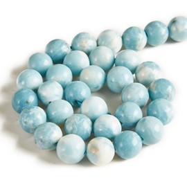 45pcs 8mm Larimar Beads Natural Gemstone Beads Round Loose Beads for Jewelry Making