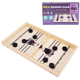 JOYUE Catapult Board Game, Fast Sling Puck Game, Portable Ice Ball Fighting Game, Bouncing Hockey Board Game, Table Slingshot Board Game, Bumper Chess, Desktop Game for Children & Parent-Child