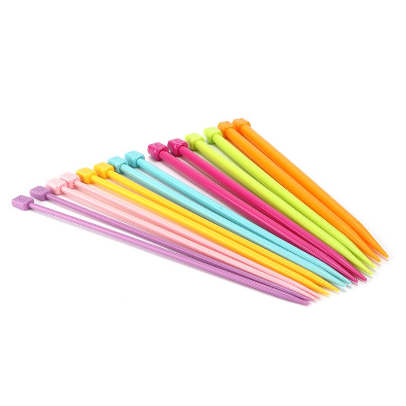 14 Pcs Knitting Needles Multicolour Portable 25cm Sweater Needle Plastic