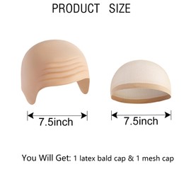 2 PCS Latex Bald Cap for Men Women Bald Head Wig Cap Costume Cosplay Makeup Accessories for Gru