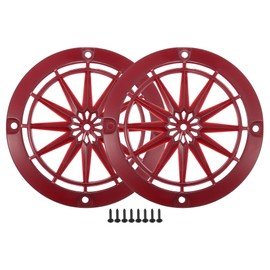 ACROPIX Universal 3" Car Speaker Grills Cover Round 3 Inch Audio Speaker Subwoofer Guard Protector Case with Mounting Screws ABS Red - Pack of 2