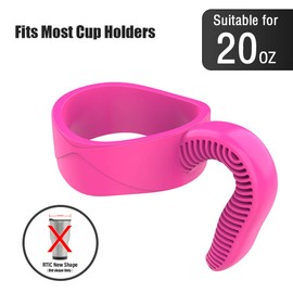 Tumbler handle fits for 20 OZ YETI Tumbler, OZARK TRAIL Tumbler, Rambler Tumbler… (Rose Red)