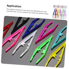 VICASKY 30Pcs Plastic Eyebrow Tweezers Salon Clips for Women and Men Small Lightweight Makeup Tool for Precise Trimming and Shaping Fine Facial Hair Convenient Travel Friendly Design