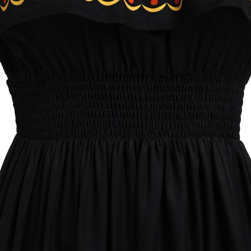 ABEHIK Traditional Mexican Dresses for Women Summer Off Shoulder Floral