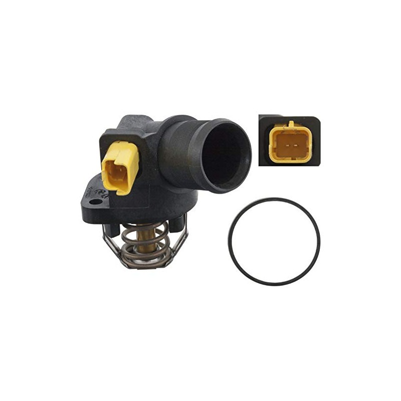 febi bilstein 170586 Thermostat with Housing, Gasket and Temperature Switch,