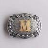 New Initial Letter M Belt Buckle for Men Boucle de