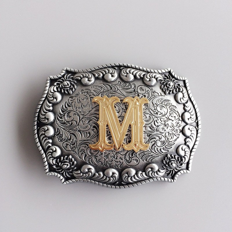 New Initial Letter M Belt Buckle for Men Boucle de