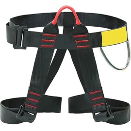 GBKDQQ Climbing Harness, Attaching Climbing Belts, Fall Protection, Safety Belt for Fire Rescue, Mountaineering, Half Body Climbing Harness, Climbing Equipment for Women, Men, Children, Black