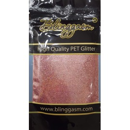 Blinggasm Premium Solvent Resistant Polyester Glitter 3.5 oz by Weight .008 or .015 for Tumblers Crafts Nails Cosmetics Body Paint (Holographic #21LB911 Memorable Rose, .008 (1/128") 3.5 oz)