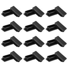 PATIKIL Rectangle Plastic Hole Plugs 1x2 Inch, 25 Pack Tubing Insert End Cap for Rectangle Metal Tubing Furniture Chair Leg Fence Post Pipe, Black