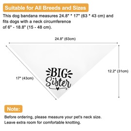 RENEWREVITAL Big Sister Dog Bandana, Pet Triangle Scarf Accessories, Dog Bandana, Baby Announcement Pet Accessory for Small Medium Dogs