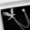 Eagle Hanging Chain Brooch for Men - Elegant Lapel Pin