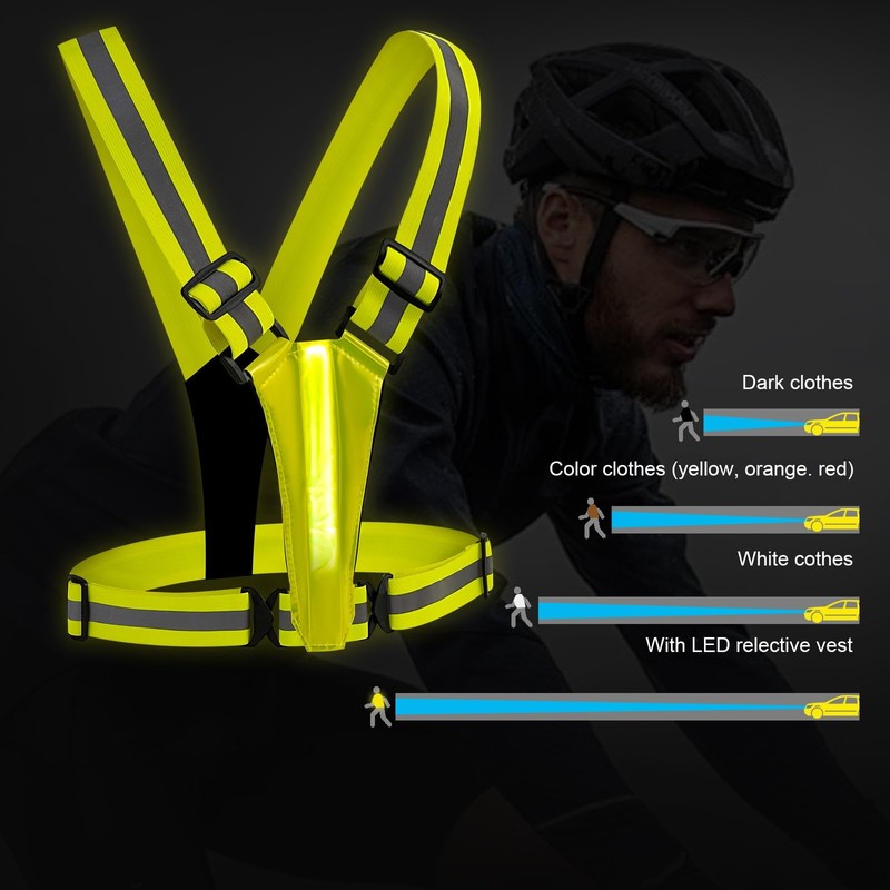 TRIXES Unisex LED Adjustable High Visibility Vest - Reflective Safety