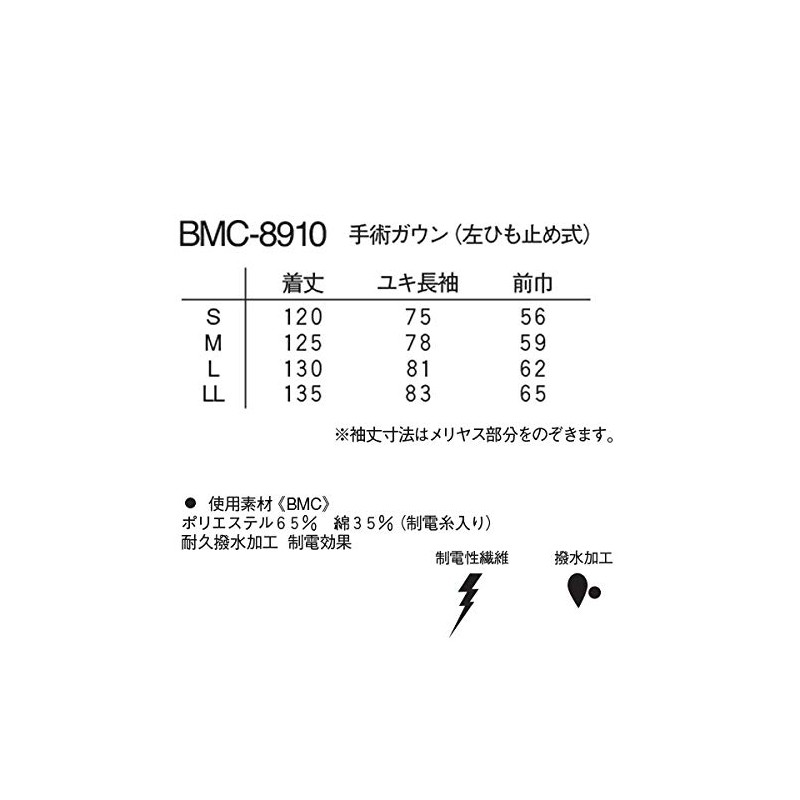 Surgical Gown (Left Tie Closure) BMC-8910(L) Blue