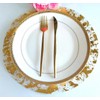 Sunlunckystar Disposable Gold Placemats Set of 12 Metallic Thin Round