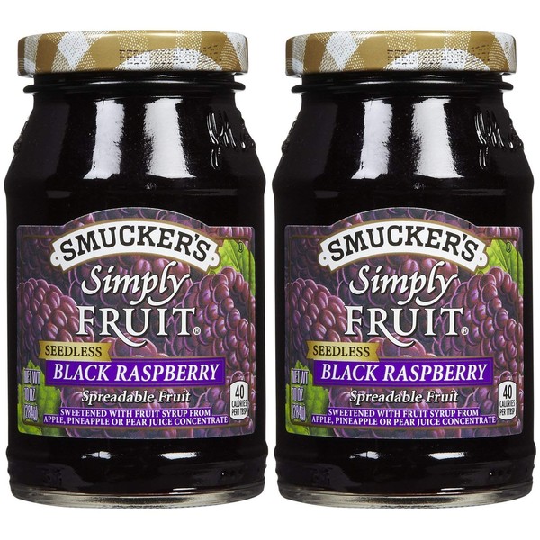 Smucker's Seedless Black Raspberry Simply Fruit Spread (2 Pack) 10 oz Jars