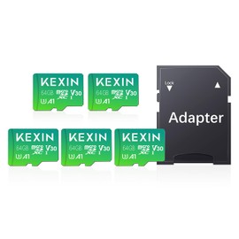 KEXIN 64GB Micro SD Card SDXC UHS-I Memory Card 64GB with Adapter Full HD & 4K UHD, C10, U3, 5 Pack Mini SD Card Expanded Storage for Smartphones, Sport Camera,Drones