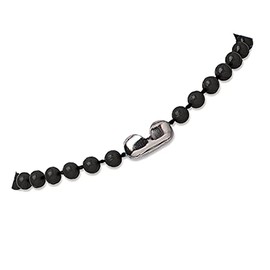 Black Plastic Beaded Neck Chain, Length 38" (965mm), Bead Size 4mm