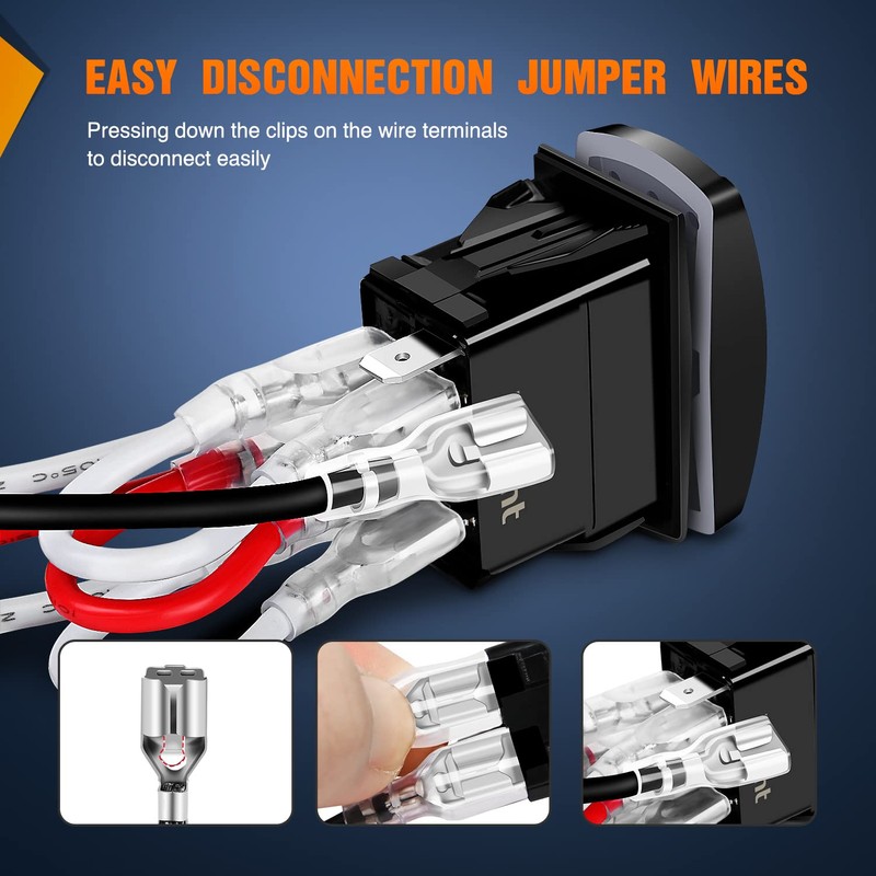 Nilight Winch Rocker Switch Momentary Toggle ON-Off-ON DPDT 7Pin 12V