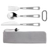 OUTXE Titanium Flatware Polished Knife Fork Spoon Set Lightweight Ti