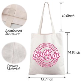 Girl's Trip Tote Bag Girls Weekend Gift Bestie Vacation Gift Friend Travel Handle bags Girls Getaway Gift Bachelorette Gift (C-Girl's Trip Bag)