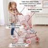 Badger Basket Folding Doll Umbrella Stroller for Dolls Up to