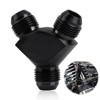 8 AN Y Block Fuel Fitting Splitter, One-Piece CNC-Machined Aluminum