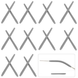 LNQ LUNIQI 10 Pairs Silicone Eyeglass End Tips Anti-Slip Ear Sock Pieces Tube Sleeves Replacement Temple Tips for Thin Metal Eyeglass Legs （Grey）