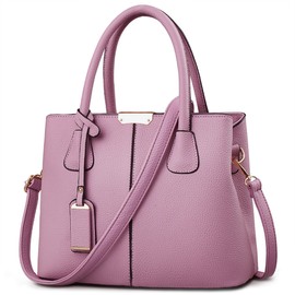 DORRISO Women Handbags Fashion Ladies Top Handle Bag Large Capacity Tote Bag Cute Ornaments Travel Leisure PU Leather Shoulder Bag Purple